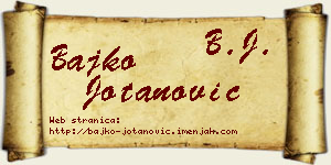 Bajko Jotanović vizit kartica